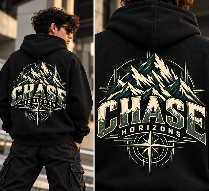Chase Horizons — Classic Black Hoodie – Oddzyy