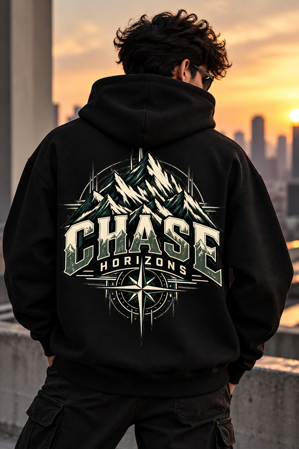 Chase Horizons — Classic Black Hoodie – Oddzyy